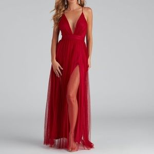 Elisabeth Pleated Tulle Formal Dress